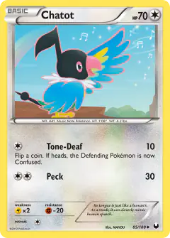 Chatot 85/108 Uncommon card from Dark Explorers