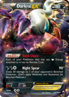 Darkrai-EX 63/108 Rare Holo EX card from Dark Explorers
