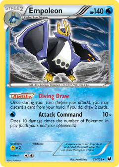 Empoleon 29/108 Rare Holo card from Dark Explorers