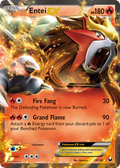 Entei-EX 13/108 Rare Holo EX card from Dark Explorers