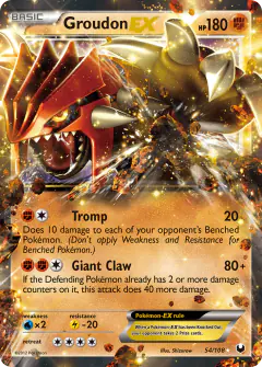 Groudon-EX 54/108 Rare Holo EX card from Dark Explorers
