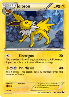 Jolteon 37/108 Uncommon card from Dark Explorers