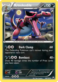 Krookodile 66/108 Rare Holo card from Dark Explorers