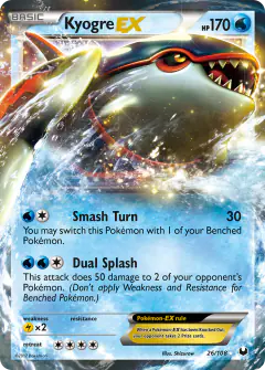 Kyogre-EX 26/108 Rare Holo EX card from Dark Explorers