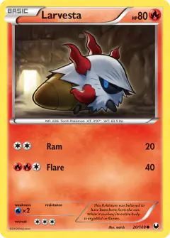 Larvesta 20/108 Common card from Dark Explorers
