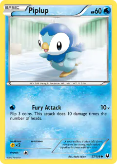 Piplup 27/108 Common card from Dark Explorers