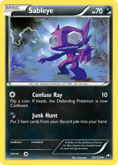 Sableye 62/108 Uncommon card from Dark Explorers