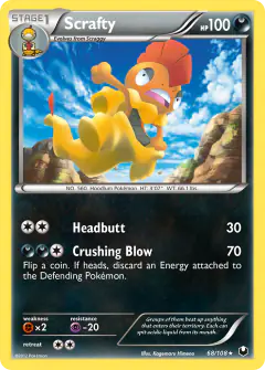 Scrafty 68/108 Rare card from Dark Explorers