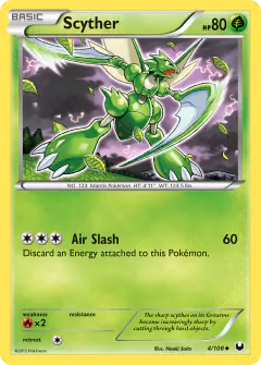 Scyther 4/108 Uncommon card from Dark Explorers