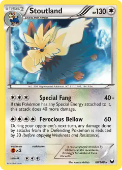Stoutland 88/108 Rare card from Dark Explorers