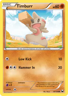 Timburr 58/108 Common card from Dark Explorers