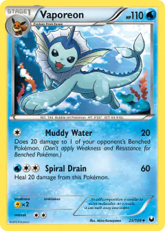 Vaporeon 25/108 Uncommon card from Dark Explorers