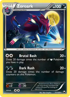 Zoroark 71/108 Rare card from Dark Explorers