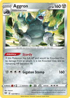 Aggron 123/189 Rare Holo card from Darkness Ablaze