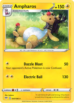 Ampharos 057/189 Rare card from Darkness Ablaze