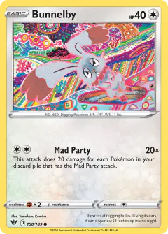 Bunnelby 150/189 Common card from Darkness Ablaze