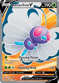 Butterfree V 177/189 Rare Ultra card from Darkness Ablaze
