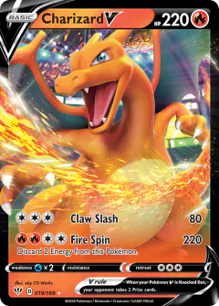 Charizard V 019/189 Rare Holo V card from Darkness Ablaze
