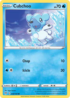 Cubchoo 048/189 Common card from Darkness Ablaze