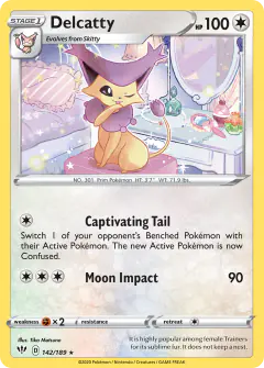 Delcatty 142/189 Rare card from Darkness Ablaze