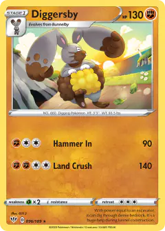 Diggersby 096/189 Rare card from Darkness Ablaze