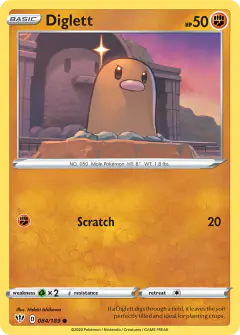 Diglett 084/189 Common card from Darkness Ablaze