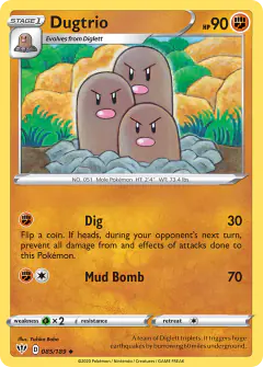 Dugtrio 085/189 Uncommon card from Darkness Ablaze