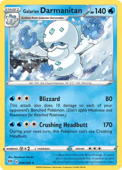 Galarian Darmanitan 044/189 Rare card from Darkness Ablaze
