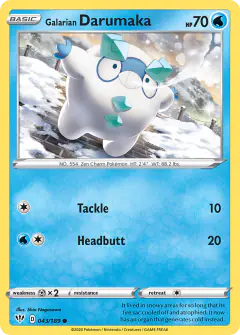 Galarian Darumaka 043/189 Common card from Darkness Ablaze