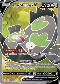 Galarian Stunfisk V 184/189 Rare Ultra card from Darkness Ablaze