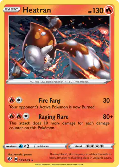 Heatran 025/189 Rare Holo card from Darkness Ablaze