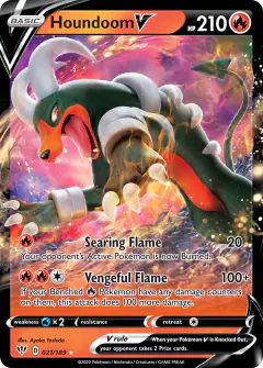 Houndoom V 021/189 Rare Holo V card from Darkness Ablaze