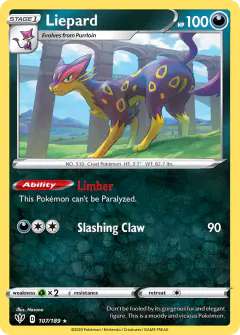 Liepard 107/189 Rare card from Darkness Ablaze