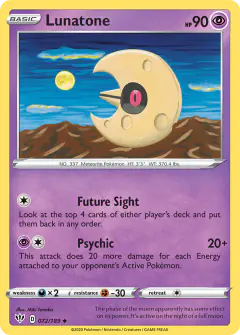 Lunatone 072/189 Uncommon card from Darkness Ablaze