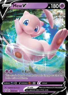 Mew V 069/189 Rare Holo V card from Darkness Ablaze