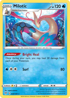 Milotic 039/189 Rare Holo card from Darkness Ablaze