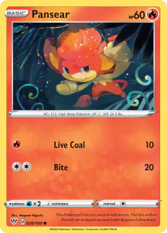 Pansear 026/189 Common card from Darkness Ablaze