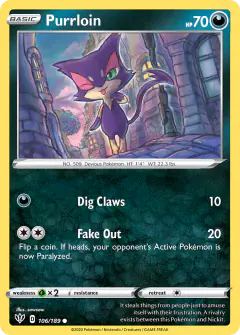 Purrloin 106/189 Common card from Darkness Ablaze