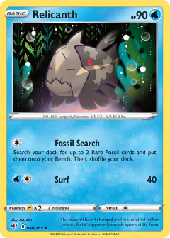 Relicanth 040/189 Uncommon card from Darkness Ablaze