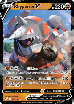 Rhyperior V 095/189 Rare Holo V card from Darkness Ablaze