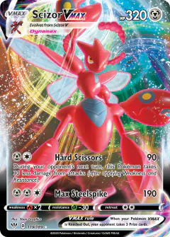 Scizor VMAX 119/189 Rare Holo VMAX card from Darkness Ablaze