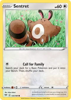 Sentret 135/189 Common card from Darkness Ablaze