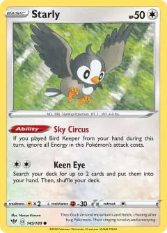 Starly 145/189 Common card from Darkness Ablaze