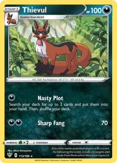 Thievul 113/189 Rare card from Darkness Ablaze