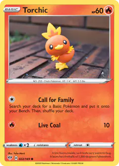 Torchic 022/189 Common card from Darkness Ablaze