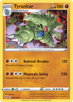 Tyranitar 088/189 Rare Holo card from Darkness Ablaze