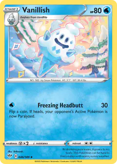 Vanillish 046/189 Uncommon card from Darkness Ablaze