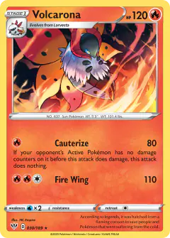 Volcarona 030/189 Rare card from Darkness Ablaze