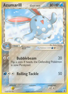 Azumarill δ 19/113 Rare card from Delta Species