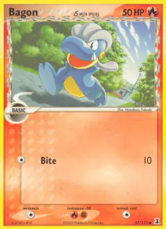 Bagon δ 57/113 Common card from Delta Species